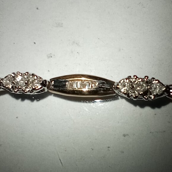 10Kt Two-Tone Gold 1-Carat Diamond Bridge-Style Bracelet - Picture 2 of 6